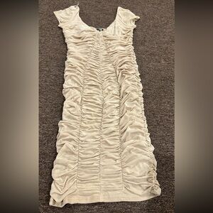 Fashion Nova Cream Sleeveless Sheath Midi Dress XL (394)
